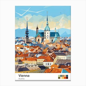 Vienna, Austria, Geometric Illustration 3 Poster Canvas Print