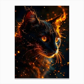 Ember Eyes. Black Cat Canvas Print