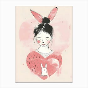 Girl With Bunny Ears Canvas Print