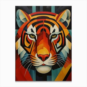 Tiger Geometric Abstract 7 Canvas Print