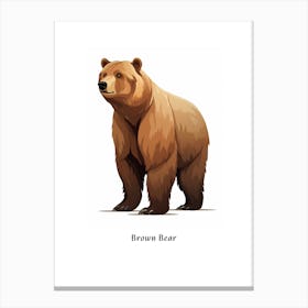 Brown Bear Kids Animal Poster Canvas Print