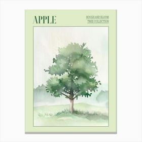 Apple Tree Atmospheric Watercolour Painting 4 Poster Canvas Print