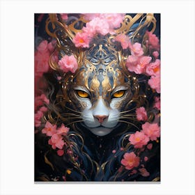 Cat In Bloom Canvas Print