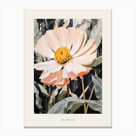 Flower Illustration Calendula 2 Poster Canvas Print