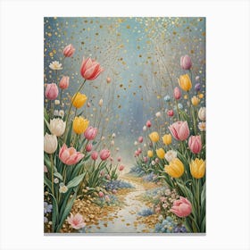 Tulip Path Canvas Print