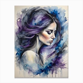 Girl With Purple Hair Canvas Print