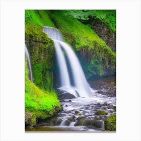 Fairy Glen Waterfall, United Kingdom Realistic Photograph (2) Canvas Print