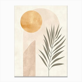 Palm Tree And Sun Canvas Print