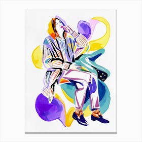 Watercolor Illustration Of A Woman 1 Canvas Print