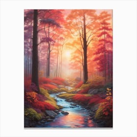 Sunset In The Forest 8 Canvas Print