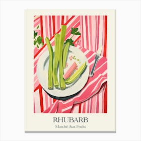 Marche Aux Fruits Rhubarb Fruit Summer Illustration 4 Canvas Print