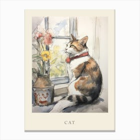 Beatrix Potter Inspired  Animal Watercolour Cat 2 Canvas Print