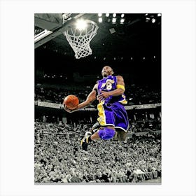 Kobe Bryant Of The Los Angeles Lakers Goes Up For The Dunk Against The New Orleans,Oklahoma City Hornets Canvas Print