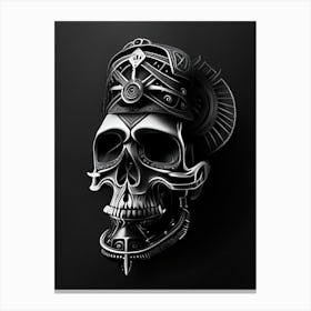 Skull With Geometric 5 Designs Stream Punk Canvas Print