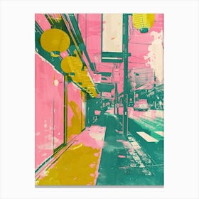 Kobe Japan Silkscreen Duotone Canvas Print