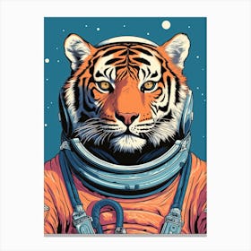 Tiger Illustrations Wearing An Astronaut Suit 3 Canvas Print