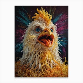 Chicken With Feathers Canvas Print