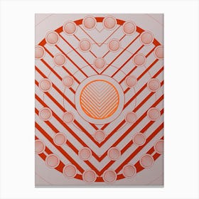 Geometric Abstract Glyph Circle Array in Tomato Red n.0027 Canvas Print