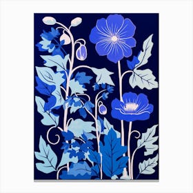 Blue Flower Illustration Canterbury Bells 1 Canvas Print