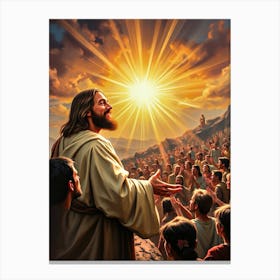 Jesus Christ Sermon On The Mount - Ai Canvas Print