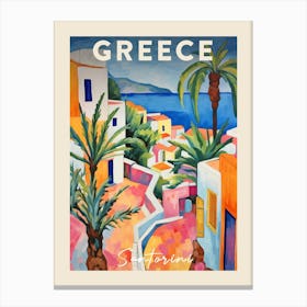 Santorini Greece 4 Fauvist Painting Travel Poster Canvas Print