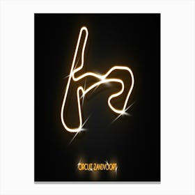 Circuit Zandvoort Netherlands F1 Track neon Canvas Print