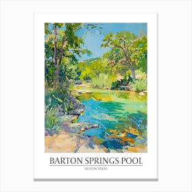 Barton Springs Pool Austin Texas Oil Painting 2 Poster Canvas Print