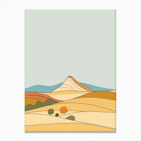 Mount Ossa Australia Color Line Drawing (6) Canvas Print