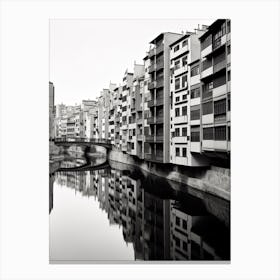 Girona, Spain, Black And White Photography 1 Canvas Print