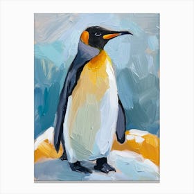 King Penguin Floreana Island Colour Block Painting 3 Canvas Print