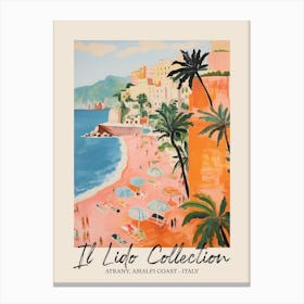 Atrany, Amalfi Coast   Italy Il Lido Collection Beach Club Poster 1 Canvas Print