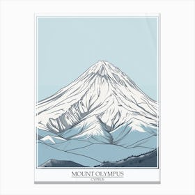 Mount Olympus Cyprus Color Line Drawing 6 Poster Canvas Print