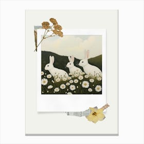 Scrapbook White Rabbits Fairycore Painting 1 Canvas Print