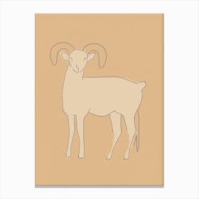 Ram - Boho, Line Art Canvas Print