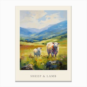 Sheep & Lamb In The Valley Of The Scottish Highland Canvas Print