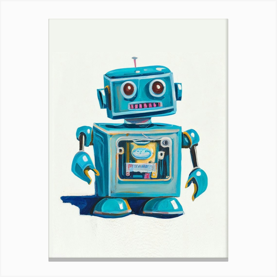 Retro Robot Toy Canvas Print by Mambo