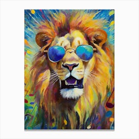 Lion With Sunglasses 1 Canvas Print