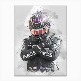 Lewis Hamilton Legendary Drawing Canvas Print