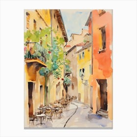 Parma, Italy Watercolour Streets 4 Canvas Print