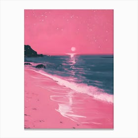 Pink Beach Painting Canvas Print