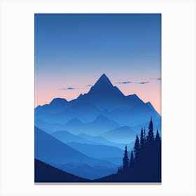 Misty Mountains Vertical Composition In Blue Tone 179 Canvas Print