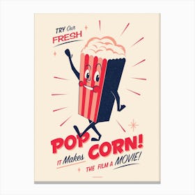 Snack Pack Vintage Style Cinema Popcorn Print Canvas Print