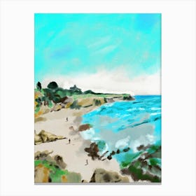 Seaside Hill And Beach Landscape Canvas Print