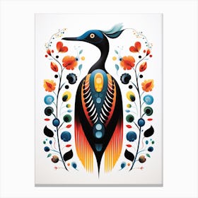 Scandinavian Bird Illustration Common Loon 3 Canvas Print