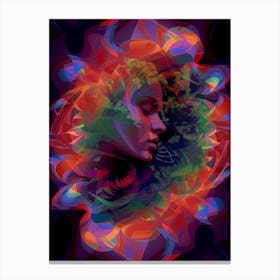 Portrait of a woman, trippy, artwork print. "Love Right Now: Infinity" Canvas Print