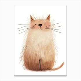 Turkish Angora Cat Clipart Illustration 2 Canvas Print