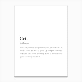 Grit Funny Definition Wall Canvas Print