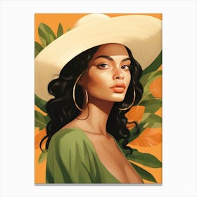 Portrait Of A Woman In A Hat 3 Canvas Print