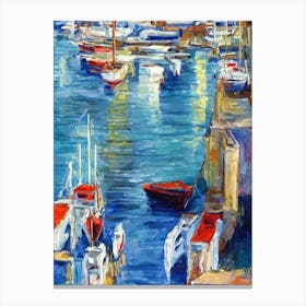 Port Of Corfu Greece Abstract Block 1 harbour Canvas Print
