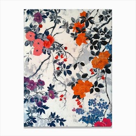 Hokusai  Great Japan Floral Japanese 4 Canvas Print